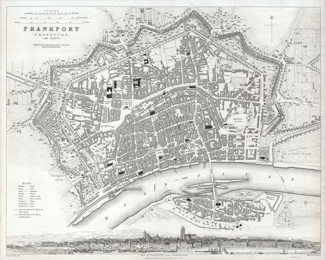 Plan historique de Frankfurt