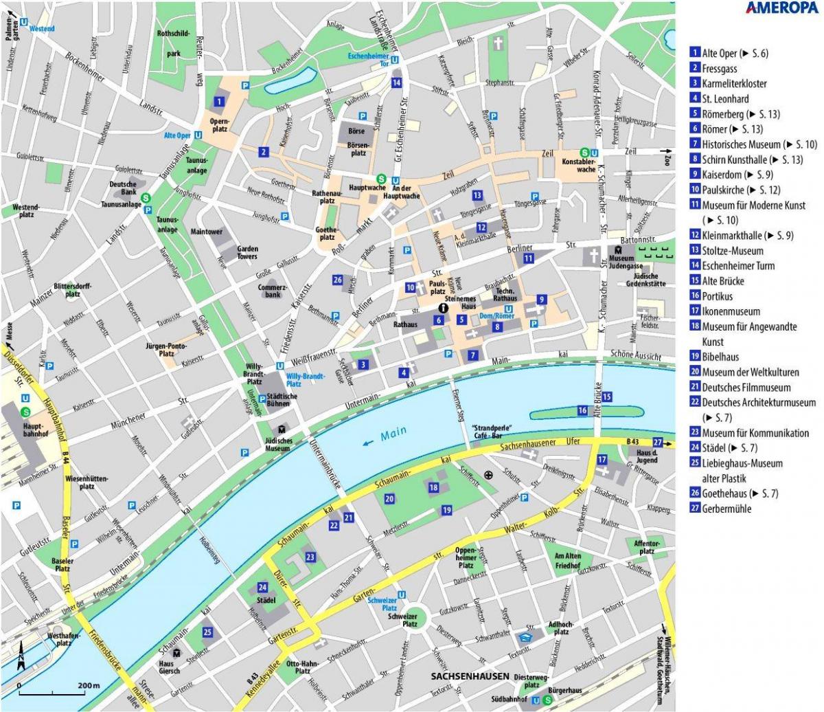 Plan des attractions de Frankfurt