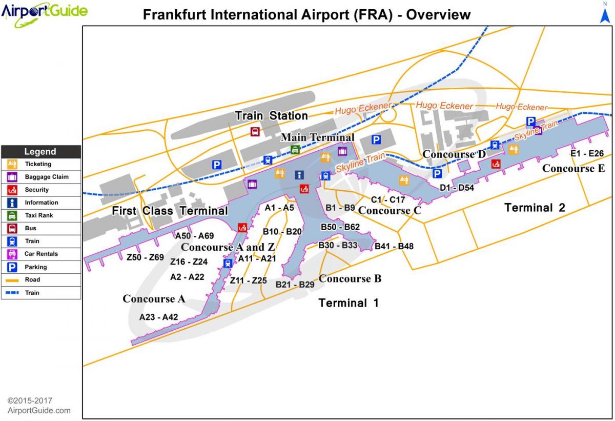 Plan des aéroports de Frankfurt