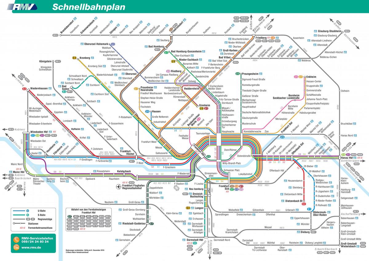 Plan des stations de metro de Frankfurt