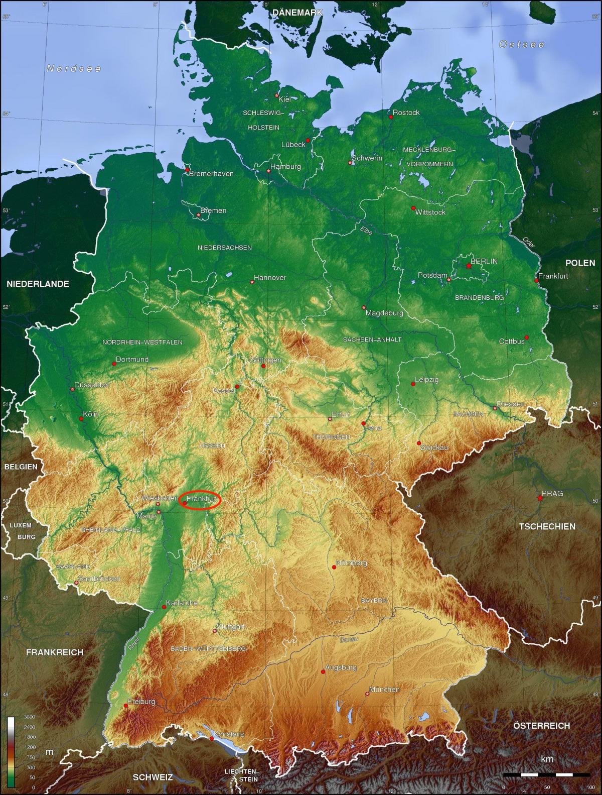 Plan de l'altitude de Frankfurt