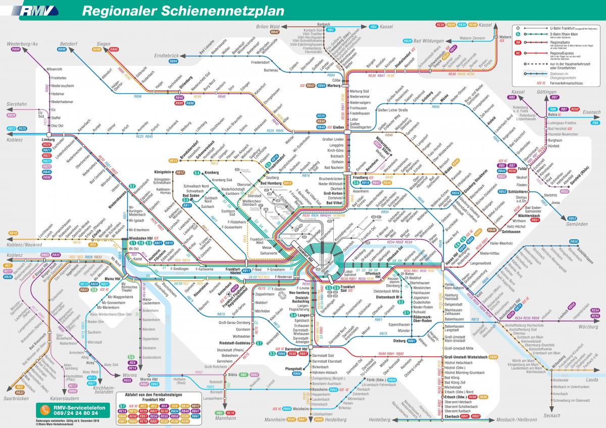 Plan du chemin de fer de Frankfurt