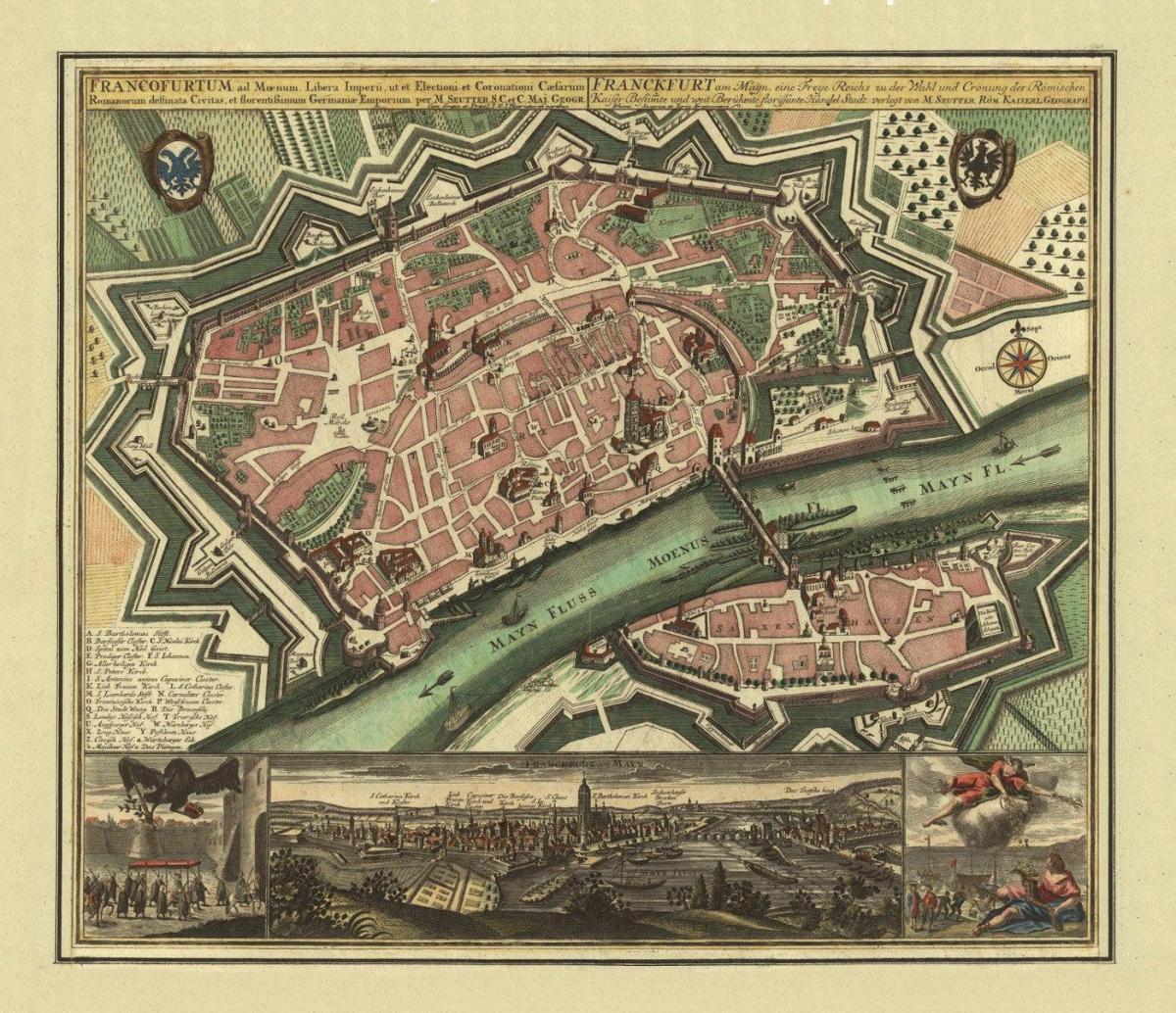 Plan antique de Frankfurt